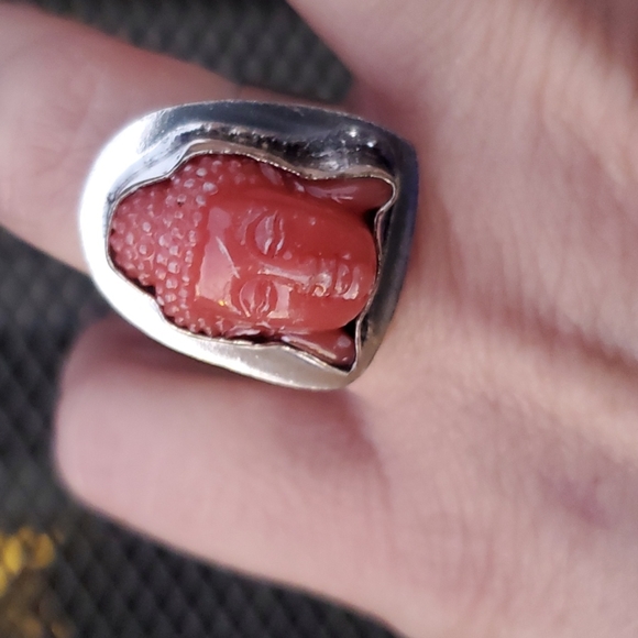 New Carved Buddha Head Unisex 925 Silver Ring. - Picture 4 of 13